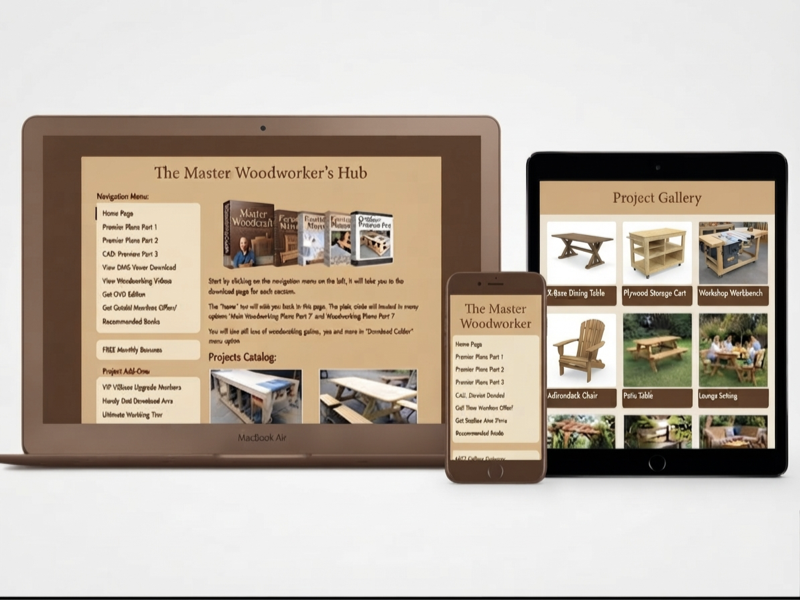 Master Woodworker Vault Mockup